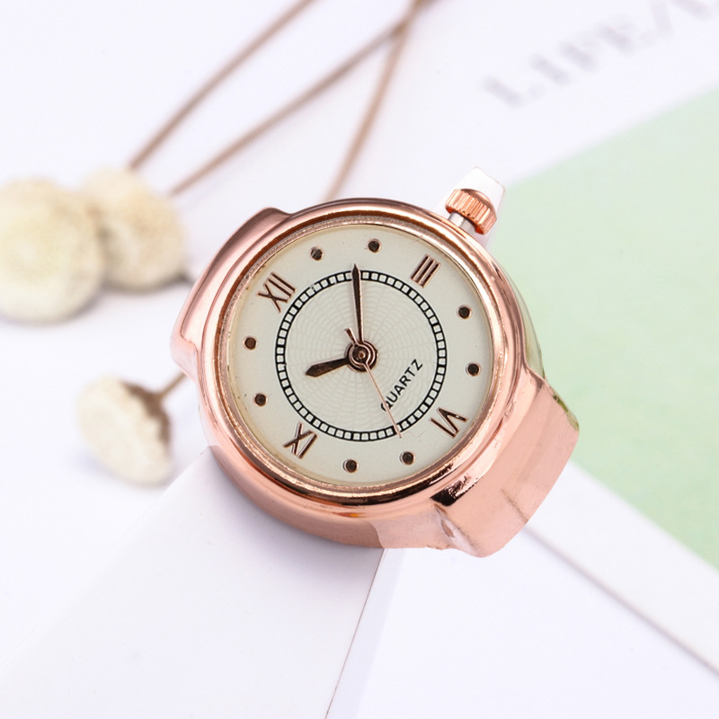 New Ring Watch Gold Rose Gold Roman Elegant Finger Watch
