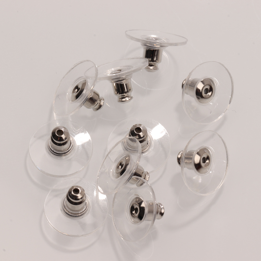100 pieces environmentally friendly transparent silicone hamburger earplugs flying saucer ear stoppers bullet head ear stoppers DIY earring studs accessories