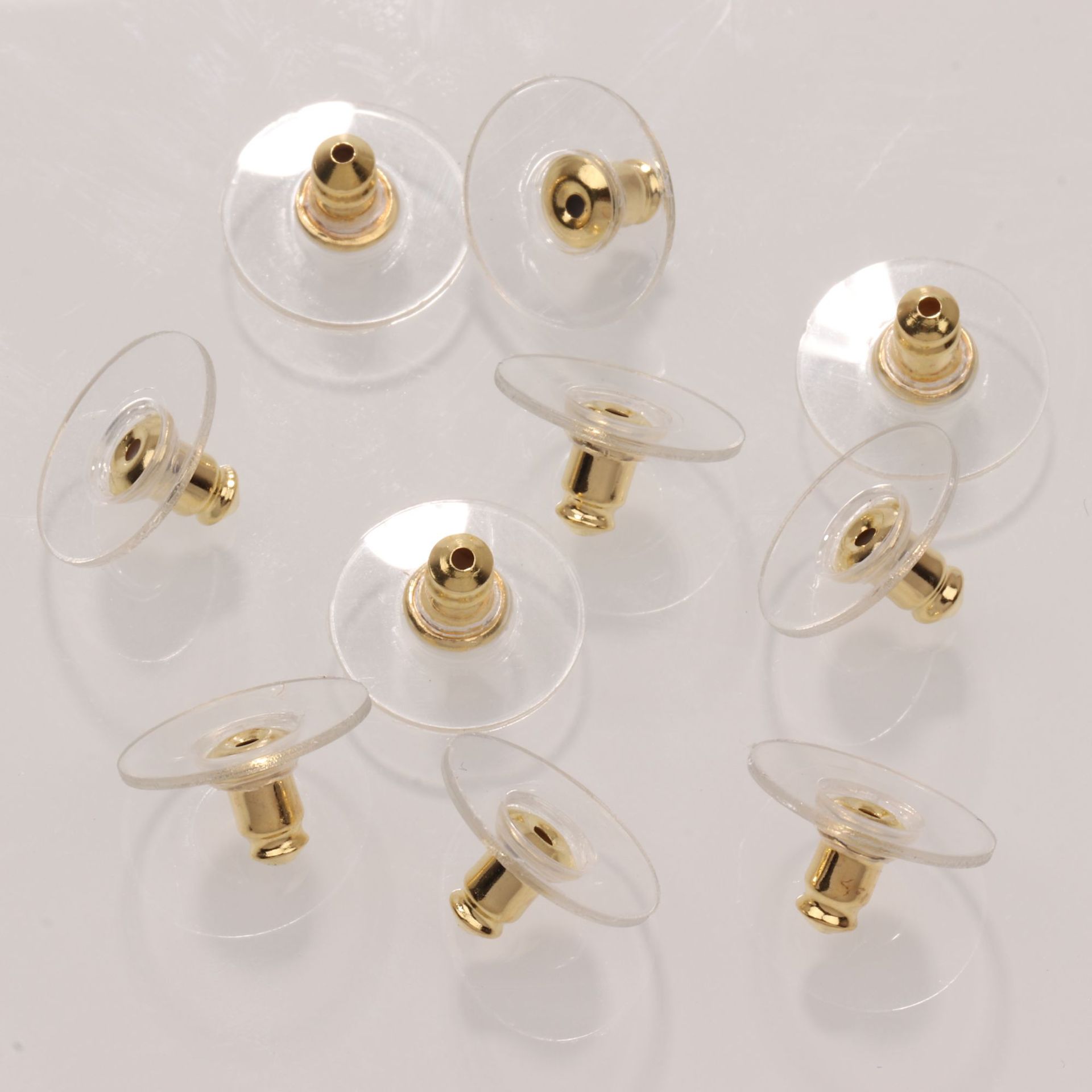 100 pieces environmentally friendly transparent silicone hamburger earplugs flying saucer ear stoppers bullet head ear stoppers DIY earring studs accessories