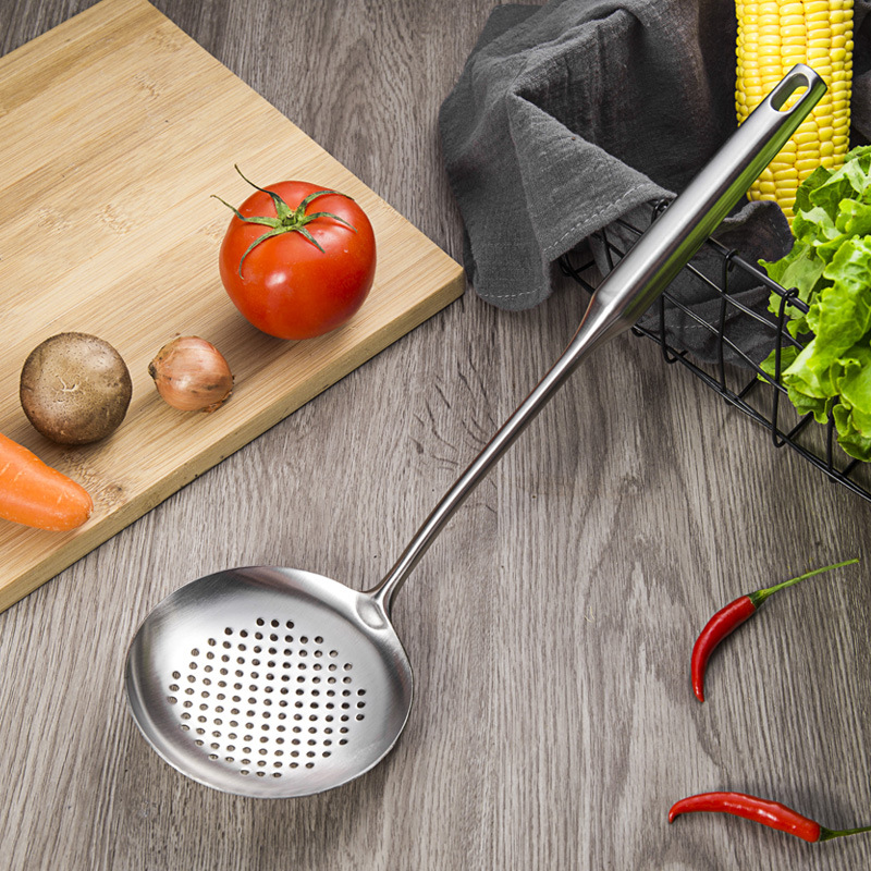 Stainless Steel Kitchen Utensils Spatula Soup Spoon Frying Spatula Slotted Spoon Heat Insulation Anti-Scald Kitchen Utensils Kitchen Frying Set