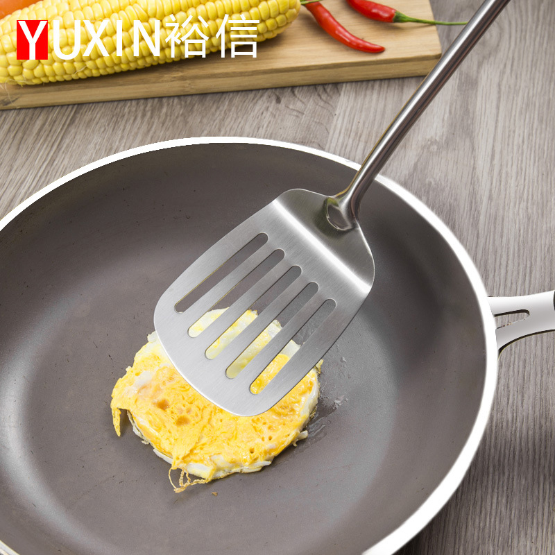 Stainless Steel Kitchen Utensils Spatula Soup Spoon Frying Spatula Slotted Spoon Heat Insulation Anti-Scald Kitchen Utensils Kitchen Frying Set