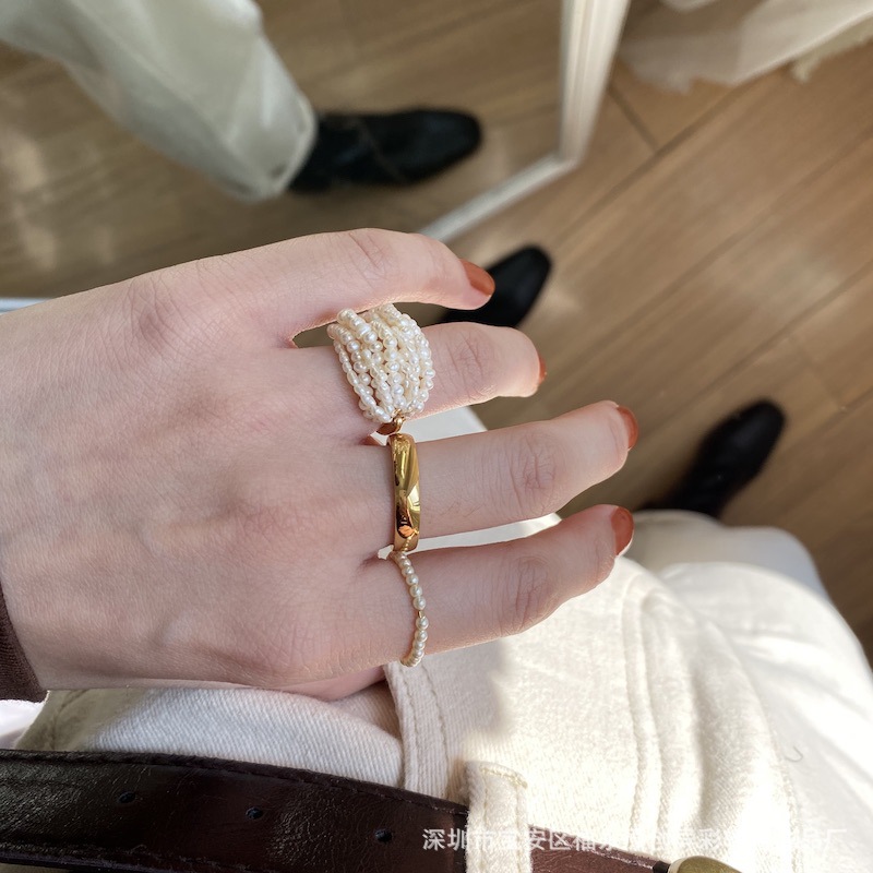 Exotic color carefully designed simple delicate small pearl American 14k gold filled Swarovski crystal ring for women