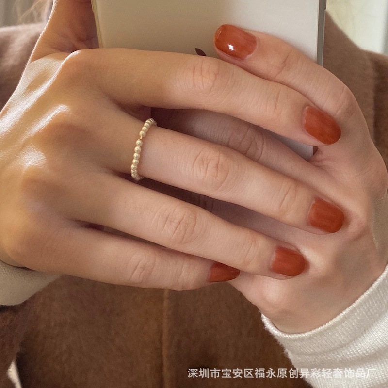 Exotic color carefully designed simple delicate small pearl American 14k gold filled Swarovski crystal ring for women