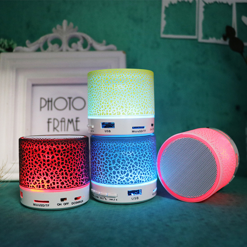 Crackle Bluetooth Speaker USB Card Mini Wireless Subwoofer LED Glow Bass Portable Waterproof