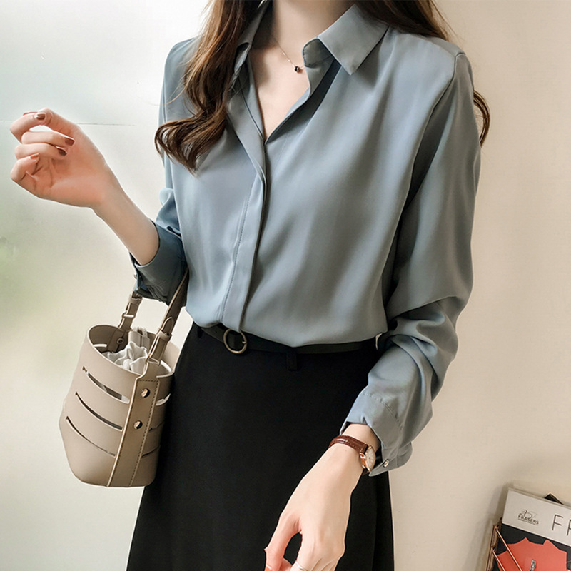 New Student Chiffon White Shirt Women Long Sleeve Loose Plus Size Blouse Top