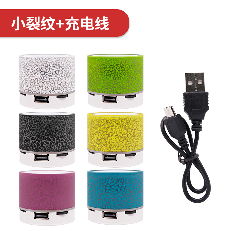 Crackle Bluetooth Speaker USB Card Mini Wireless Subwoofer LED Glow Bass Portable Waterproof