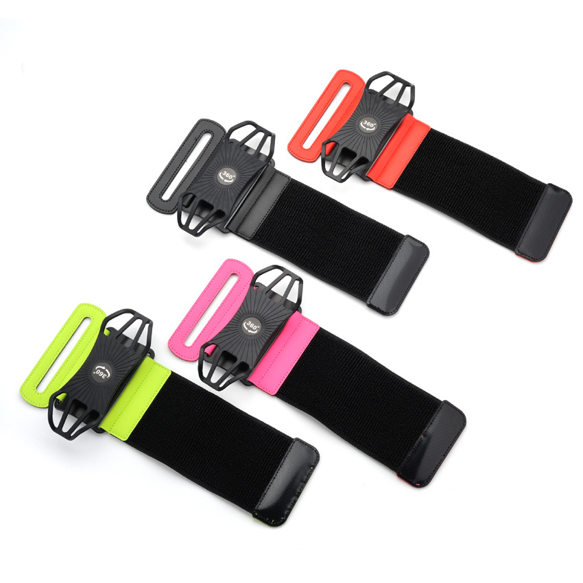 Outdoor Running Cycling Sports Wrist Bag Elastic Silicone Phone Wrist Strap 360 Degree Rotating Detachable Arm Bag