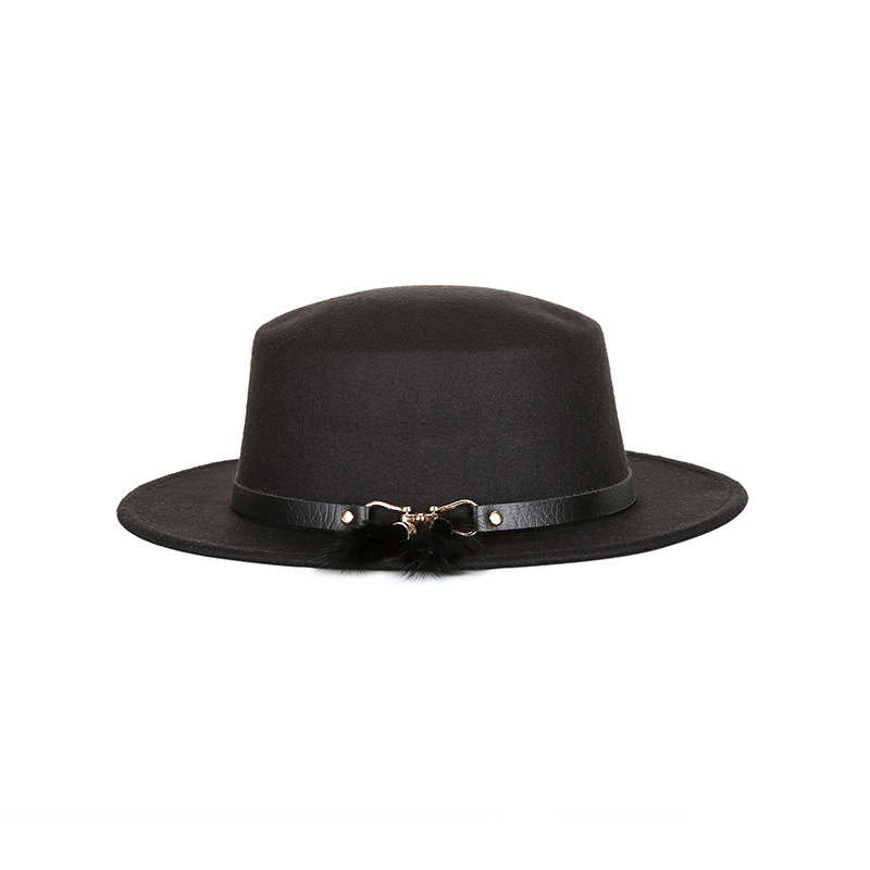 2025 Autumn/Winter New Fedora Flat Top Flat Brim Decorative Hat Franchise