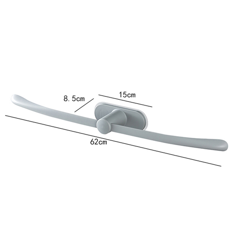 Household plain bow-shaped towel rack, no-drill wall-mounted plastic towel bar, bathroom seamless storage hanger