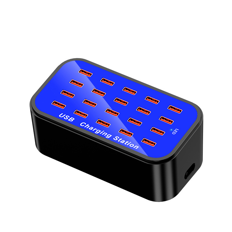 20-port Multi-port USB Charger 100W Mobile 5V2A Multi-port Charging Socket Desktop Charging Station