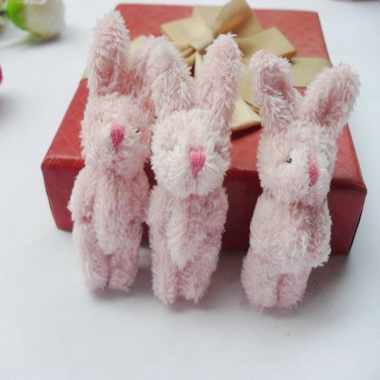 Plush Jointed Rabbit Long Hair Rabbit Plush Charm Wedding Decoration DIY Handmade Accessories Cloth Doll