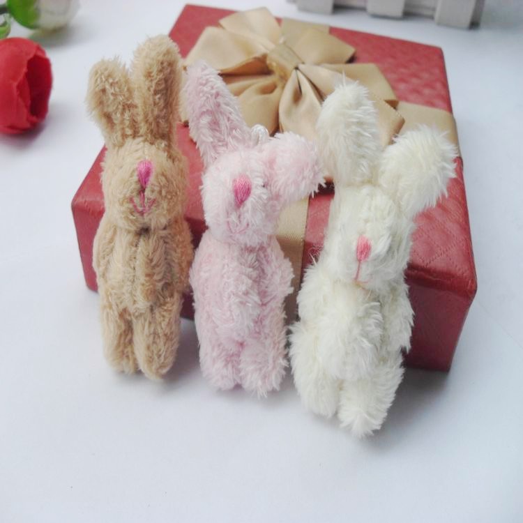 Plush Jointed Rabbit Long Hair Rabbit Plush Charm Wedding Decoration DIY Handmade Accessories Cloth Doll