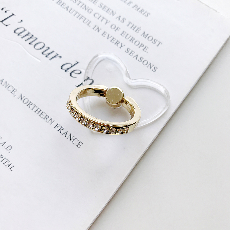 Diamond transparent ring buckle diamond gold ring bracket anti-drop PC transparent acrylic phone ring bracket