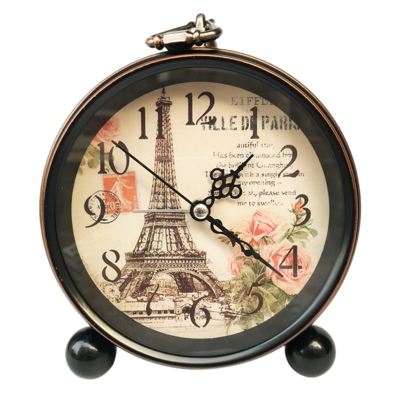 5.5-inch Metal Silent Alarm Clock European Style Student Silent Desk Clock