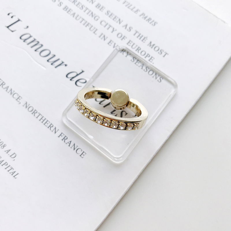 Diamond transparent ring buckle diamond gold ring bracket anti-drop PC transparent acrylic phone ring bracket