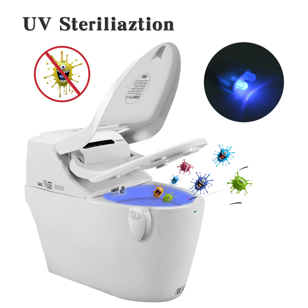 LED human body induction toilet night light USB charging 16-color bathroom atmosphere light with UV purple light sterilization function