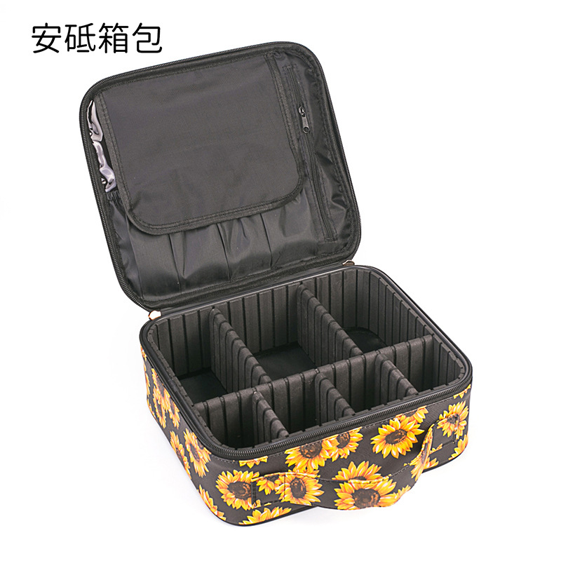 Sunflower Cosmetic Bag Lazy Person Toiletry Bag Large Capacity Storage Bag Cosmetic Case Women's Bag Portable