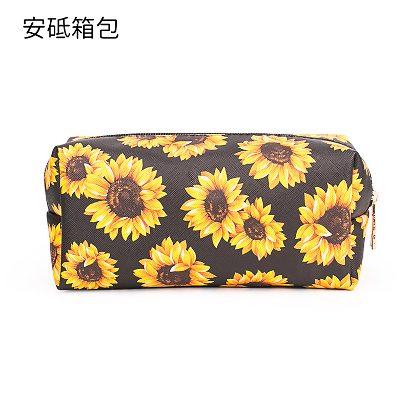 New Marble Pattern PU Cosmetic Bag Portable Handheld Bag Large Capacity Cosmetic Storage Bag