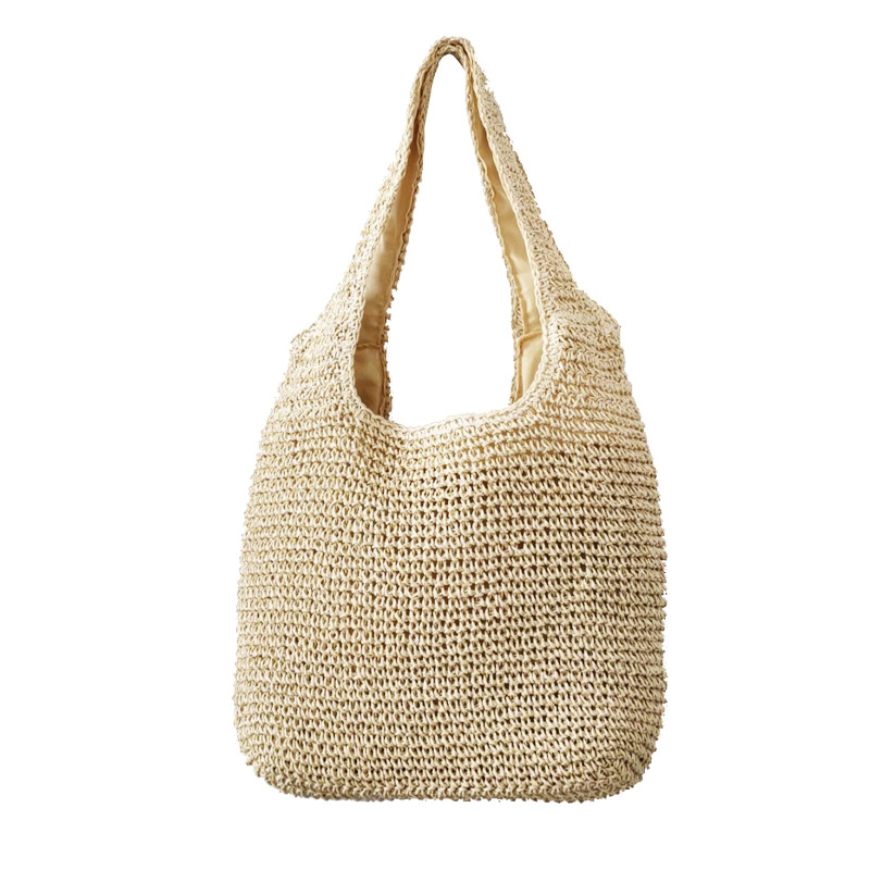 2026 new women's bag niche woven bag single shoulder underarm bag women's beach straw woven bag lightweight