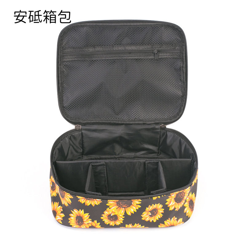 Sunflower Cosmetic Bag Lazy Person Toiletry Bag Large Capacity Storage Bag Cosmetic Case Women's Bag Portable