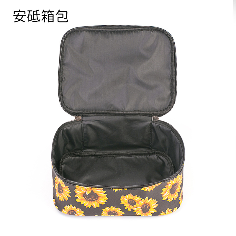 Sunflower Cosmetic Bag Lazy Person Toiletry Bag Large Capacity Storage Bag Cosmetic Case Women's Bag Portable