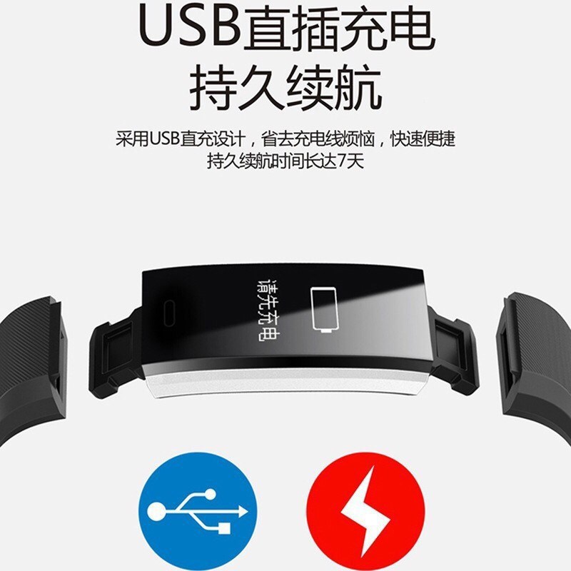Smart Bracelet 115plus Blood Pressure Heart Rate Sports Bracelet Men Women Color Screen Pedometer Bracelet Watch