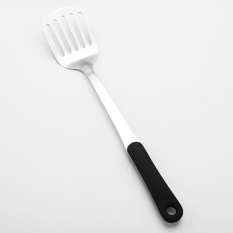 Stainless steel kitchen utensil set 4-piece soup spoon, spatula, slotted spoon, frying spatula, customizable with logo, anti-scald