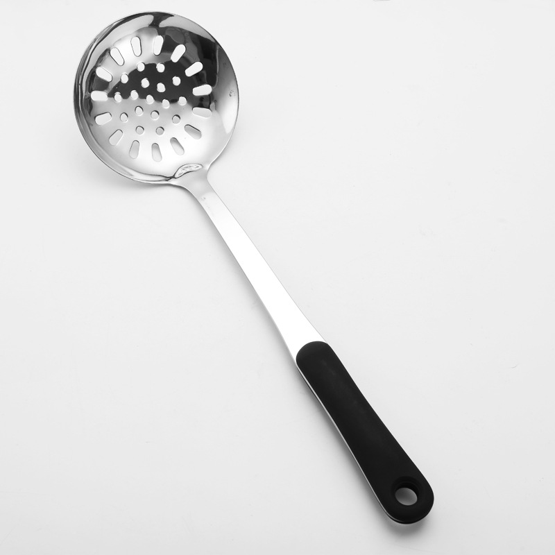 Stainless steel kitchen utensil set 4-piece soup spoon, spatula, slotted spoon, frying spatula, customizable with logo, anti-scald