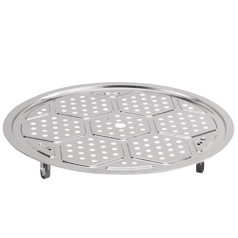 Steamer disc support 304 stainless steel round thickened steamer insert for fish and steamed buns, 304 stainless steel steamer rack