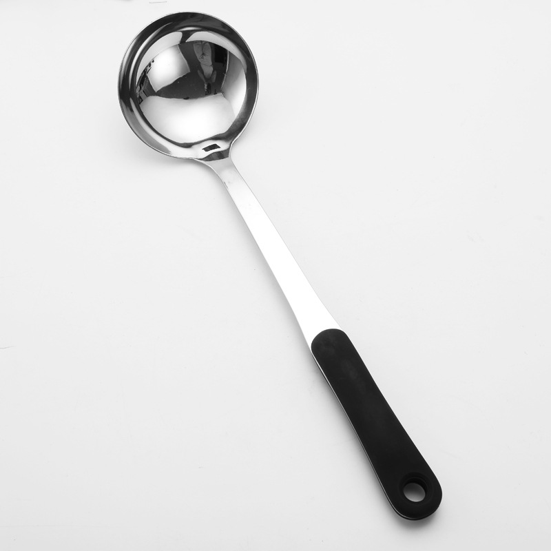 Stainless steel kitchen utensil set 4-piece soup spoon, spatula, slotted spoon, frying spatula, customizable with logo, anti-scald