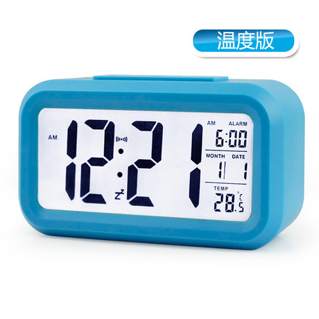 Temperature version smart clock silent clock snooze electronic clock light sensor alarm clock with voice student special alarm clock