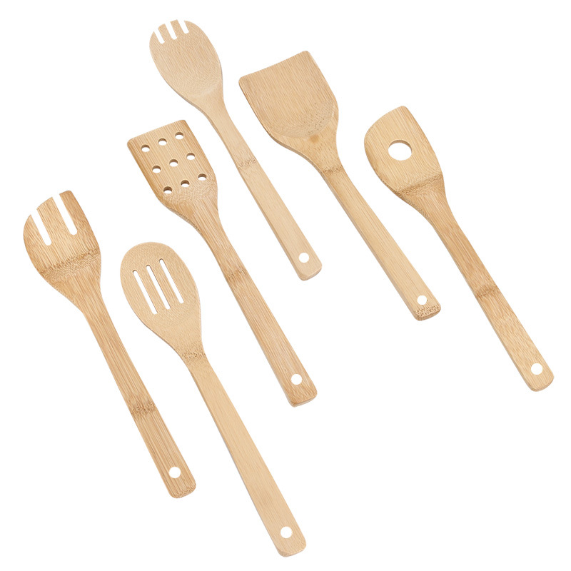 Bamboo long-handled spatula, bamboo spatula for non-stick pans, cooking spatula, spoon set, custom LOGO, bamboo rice spoon
