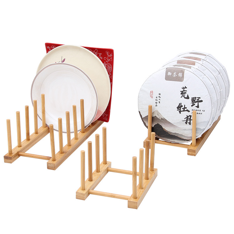 Kitchen dish rack, cup rack, supermarket display storage rack, engraving available, simple bamboo dish drying rack