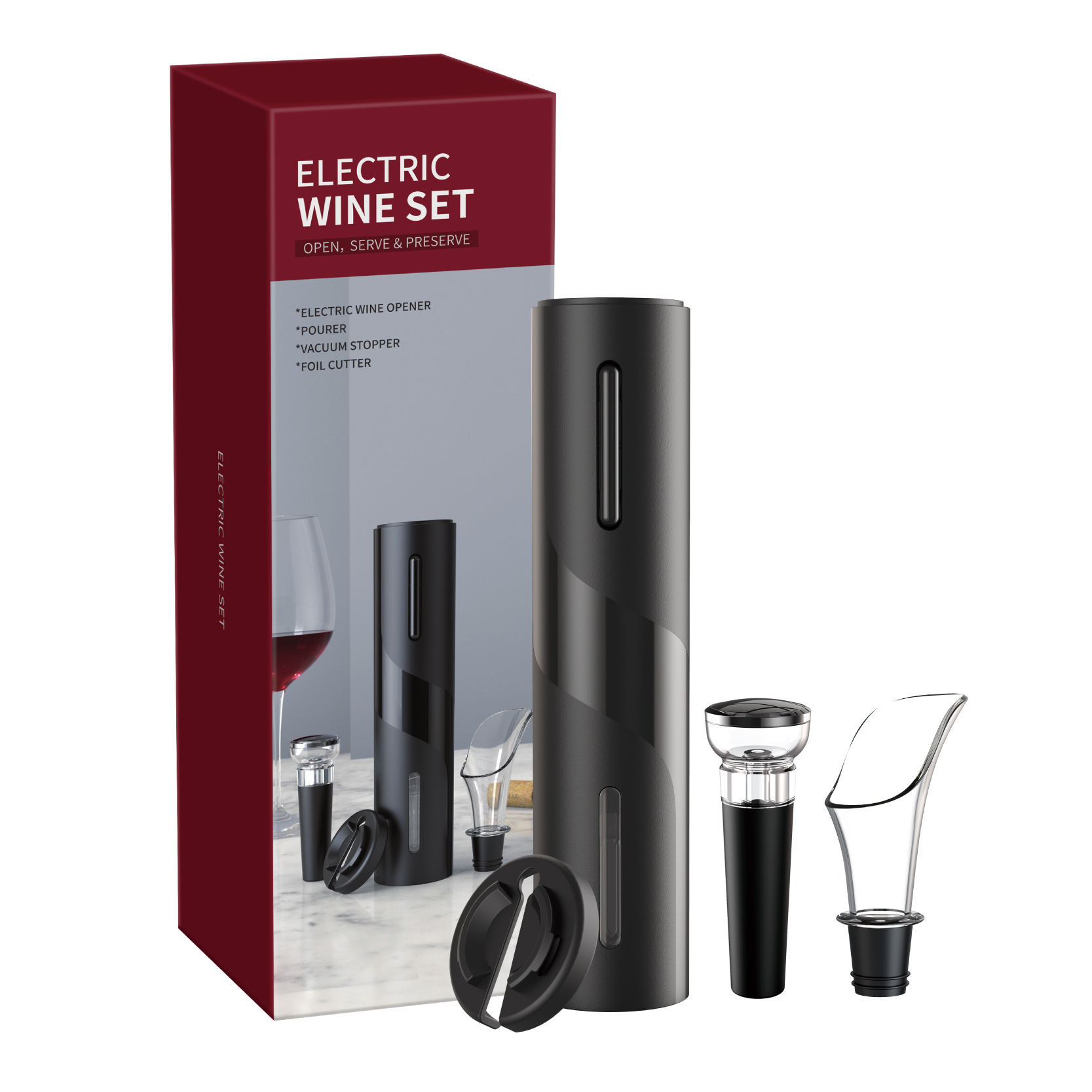 KLT New Electronic Wine Opener Cheer Plastic USB Rechargeable Red Wine Electric Wine Opener