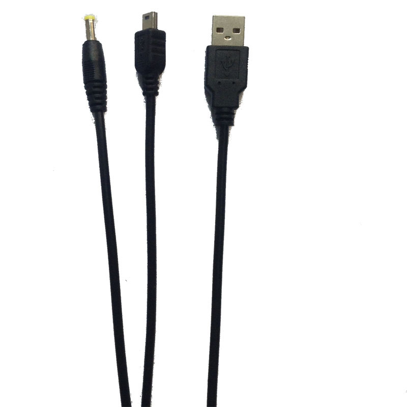 PSP charging cable 2-in-1 mini 5P data cable 1.2M black compatible fast charge handheld console