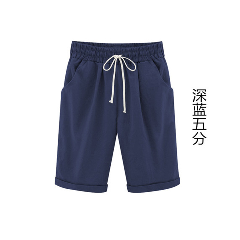Spring and summer new cotton spandex mid-waist loose harem five-tenths pants street hip-hop elastic casual pants women pants