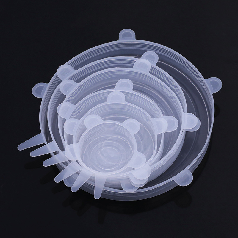 US/EU Standard Silicone 6-Piece Freshness Cover Stretch Bowl Cover Refrigerator Microwave Plastic Wrap Leak-Proof Sealing