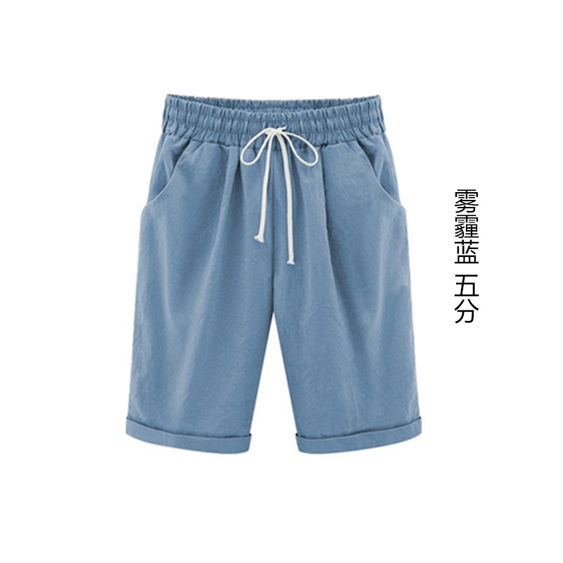 Spring and summer new cotton spandex mid-waist loose harem five-tenths pants street hip-hop elastic casual pants women pants