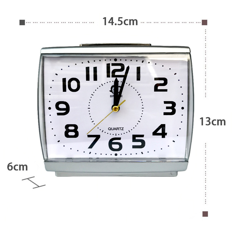 Square Large Alarm Clock with Light High-Quality Silent Movement Unbreakable Acrylic Mirror Desktop Clock