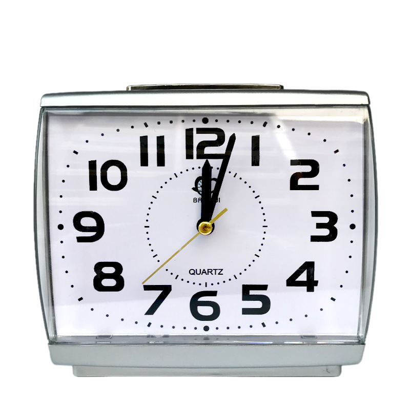 Square Large Alarm Clock with Light High-Quality Silent Movement Unbreakable Acrylic Mirror Desktop Clock
