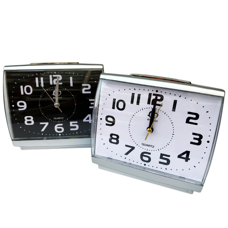 Square Large Alarm Clock with Light High-Quality Silent Movement Unbreakable Acrylic Mirror Desktop Clock
