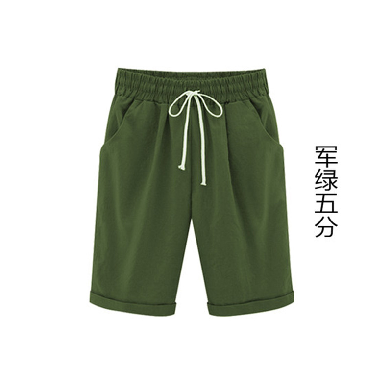 Spring and summer new cotton spandex mid-waist loose harem five-tenths pants street hip-hop elastic casual pants women pants