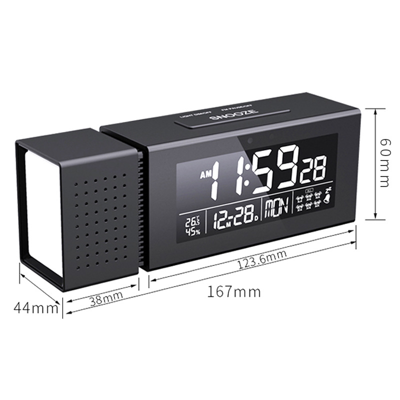 Colorful Night Light Alarm Clock Radio Clock with Color Alarm Digital Alarm Sound Light Alarm IR Human Body Induction