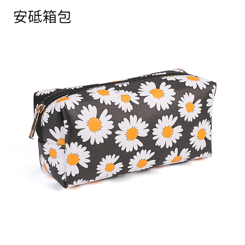 New Marble Pattern PU Cosmetic Bag Portable Handheld Bag Large Capacity Cosmetic Storage Bag