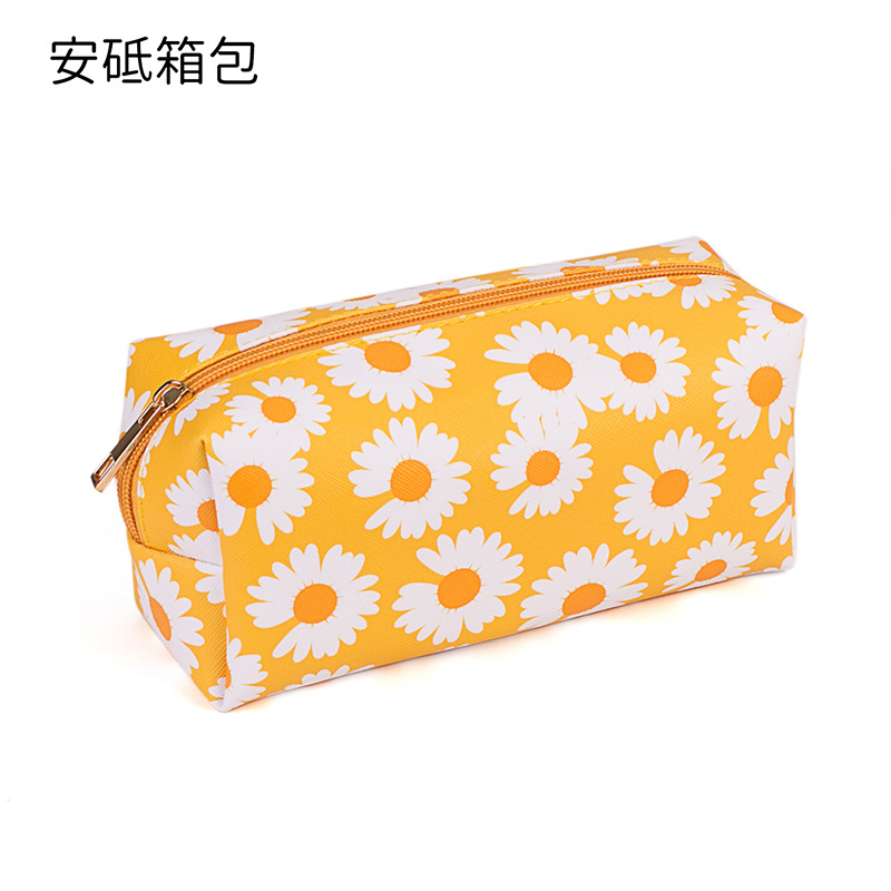 New Marble Pattern PU Cosmetic Bag Portable Handheld Bag Large Capacity Cosmetic Storage Bag