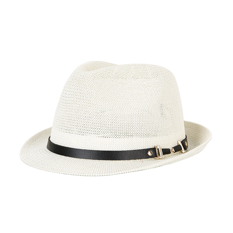Hat Summer Small Fedora Style Straw Gauze Sun Neutral Unisex Jazz Hat