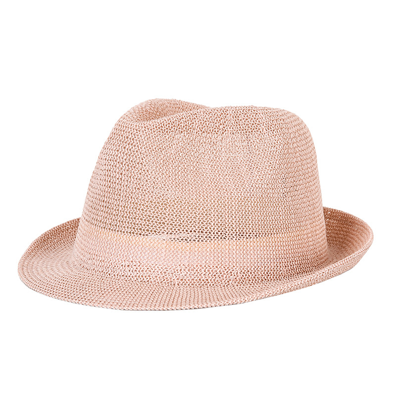 Hat Summer Small Fedora Style Straw Gauze Sun Neutral Unisex Jazz Hat
