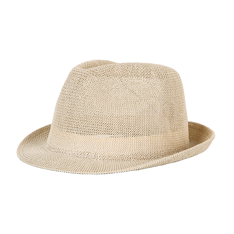 Hat Summer Small Fedora Style Straw Gauze Sun Neutral Unisex Jazz Hat
