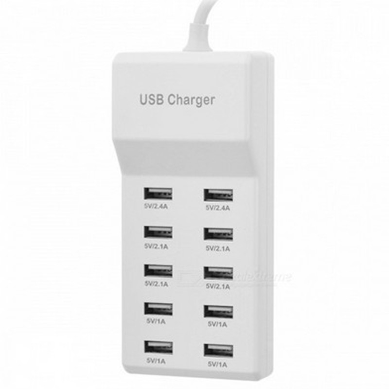 10-port fast multi-port USB charger 10A Android phone tablet smart socket fast charging plug multi-port 2.4A