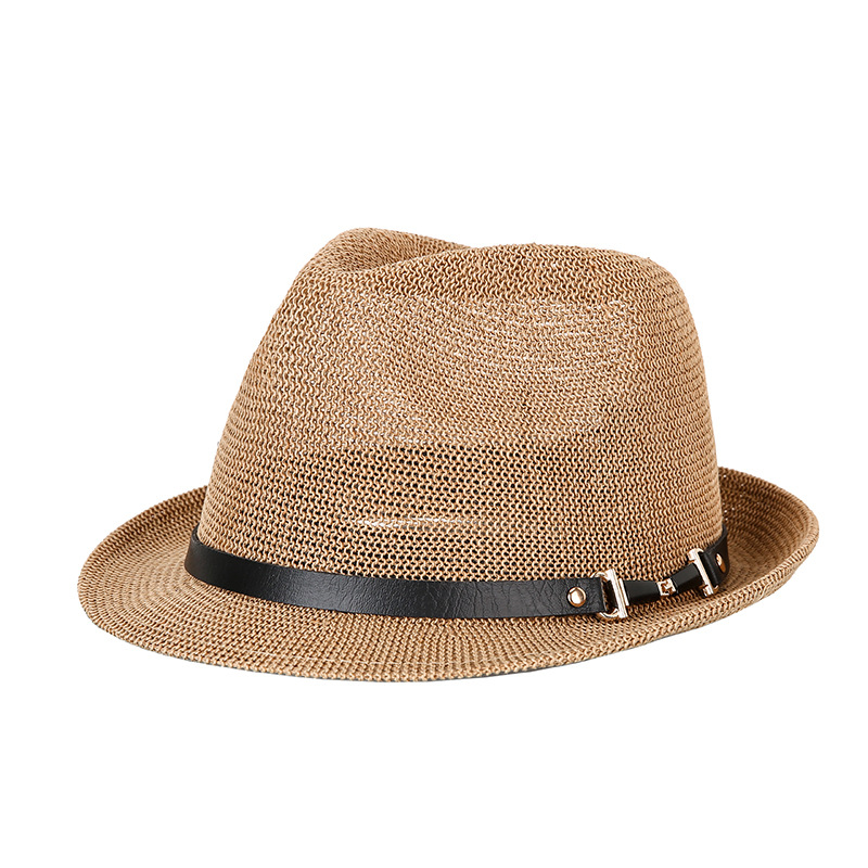 Hat Summer Small Fedora Style Straw Gauze Sun Neutral Unisex Jazz Hat